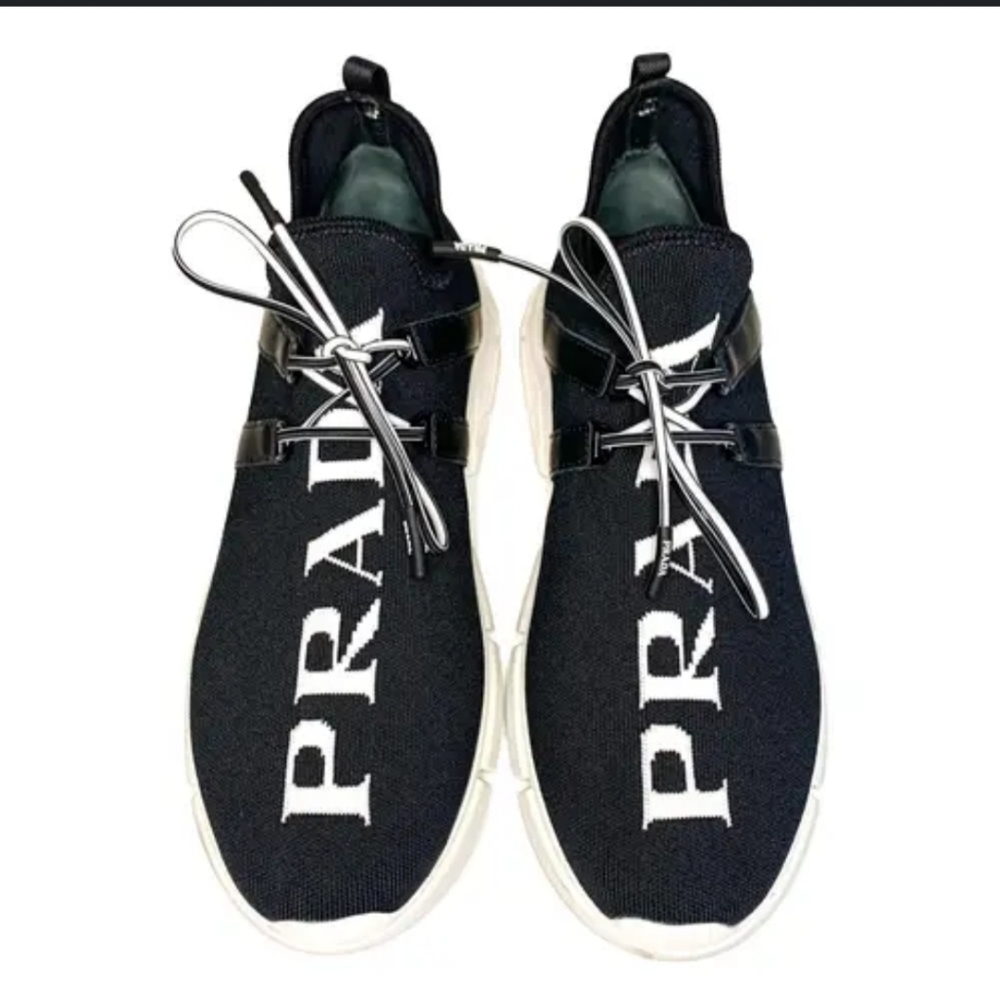 Authentic Prada Logo Knit Sneakers